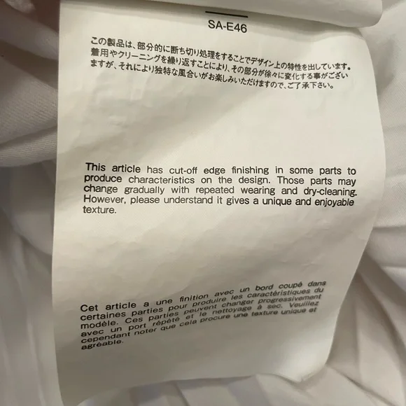 SACAI Hybrid Contrast NWOT Pleated Back T-Shirt Size Japanese 3 US M-L